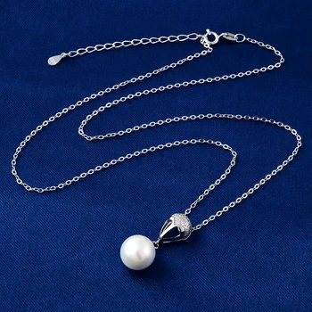 La moda de Joyería de la Plata Esterlina 925 del Collar de la AAA Natural de la Perla Colgante de Cadena De las Mujeres