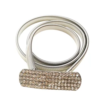 La moda de la Cintura de la Cadena de Cinturones Para Mujer Vestido Elástico de Metal Color Oro de las Señoras de los Cinturones de Imitación de Diamante de Mujer Brillante Cinturón de gouden riem 5736