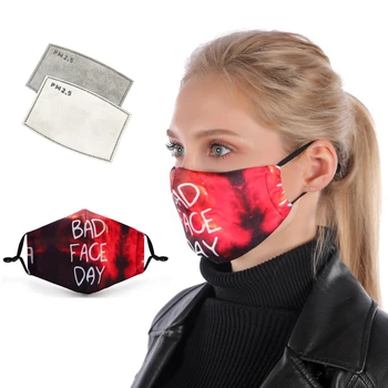 La moda de la Impresión Reutilizable de Protección PM2.5 Filtro en la boca de la Máscara anti polvo de la Cara de la máscara a prueba de viento de la Boca-controlar la propagación de las bacterias de la prueba de la Gripe Máscara