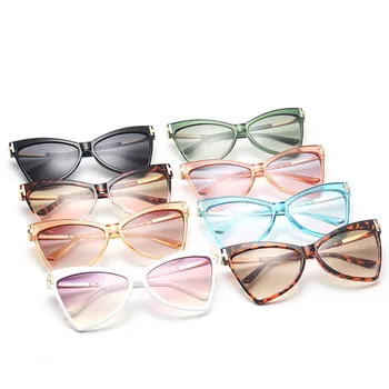 La moda de los Gatos de Gafas de sol de colores Para las Mujeres Triángulo Fresco de las Mujeres Gafas de Sol de la Vendimia Retro Ojo de Gato Gafas de sol Mujer 2021 Tendencia