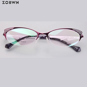 La moda de los Lentes Ópticos mujeres Miopía Gafas señora de Metal Gafas de oculos de grau feminino la forma de la mariposa gato gafa rojo negro