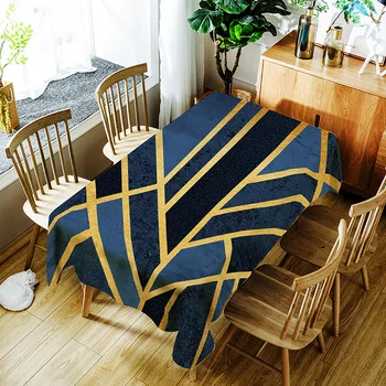 La moda de Mantel de Rayas Creativo Colorido Patrón de la Línea de Poliéster Cómodo Impermeable Mesa Cubierta de Tela para el Hogar