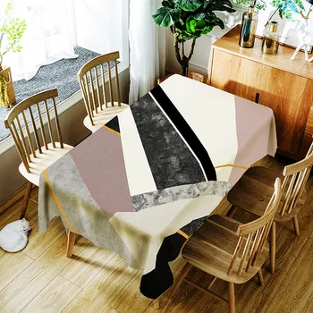 La moda de Mantel de Rayas Creativo Colorido Patrón de la Línea de Poliéster Cómodo Impermeable Mesa Cubierta de Tela para el Hogar