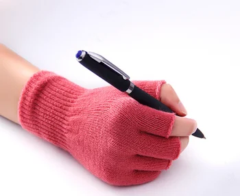 La moda Guantes de Medio dedo-Hombres y Mujeres Neutral de Invierno de Punto de Lana Hilados de Fugas Dedos Fáciles De Escribir y de Trabajo Cálido