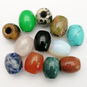 La moda natural mixta de piedra agujero grande perlas de encanto 16x18MM para la fabricación de Joyas de 12pc DIY pulsera del collar de los accesorios envío Gratis