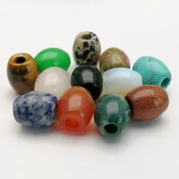 La moda natural mixta de piedra agujero grande perlas de encanto 16x18MM para la fabricación de Joyas de 12pc DIY pulsera del collar de los accesorios envío Gratis