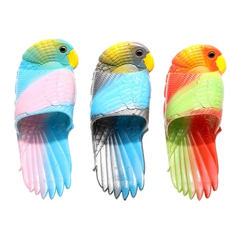 La moda Parrot Animal zapatillas de Vacaciones de playa, zapatillas 2021 Mujeres zapatos de Verano de Dulces de colores de las zapatillas de Casa para mujer 24-41