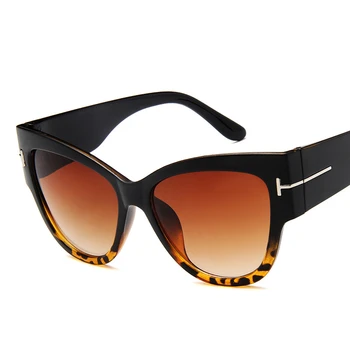 La Moda Retro Cat Eye Gafas de sol para Mujer de la Marca Tom T Grande Hembra Tonos Gradiente de Gafas de Sol UV400 Oculos de sol feminino