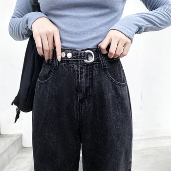 La Moda Vintage Novio Pantalones Vaqueros De Las Mujeres De Cintura Alta Del Recto Mom Jeans De Denim Otoño Invierno 2020 Jeans Ropa Elegante Pantalones