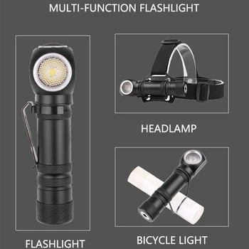 La más brillante XHP50 linterna de LED de carga magnética puede como faros 12 de la lente de la antorcha integrada 18650 de la batería multi-propósito de la iluminación