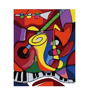 La música Pintura Sobre Lienzo Por el Número de Marco de 40x50 la Pintura de Acrílico Para Adultos hechos a Mano Foto DIY Kits de Coloración Por el Número de la Decoración del Arte