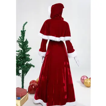 La Navidad La Señora De Santa Claus Traje De Cosplay Adulto De Disfraces Disfraces De Navidad Rojo Chal De Las Mujeres De Invierno De Ropa De Fiesta De Halloween