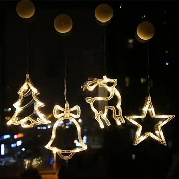 La navidad LED de la Campana de Succión de la Luz de la Taza del Ángel de la Estrella de la Campana de Árbol de Navidad, muñeco de Nieve Elk Christma de Navidad Decoración Festiva fuentes del Partido