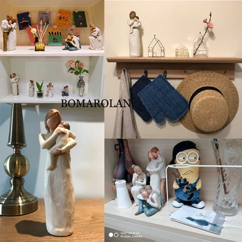 La pascua figuritas de decoración del hogar accesorios para la sala de estar moderna decoración de estilo Nórdico amor de la familia figura artesanías de regalo