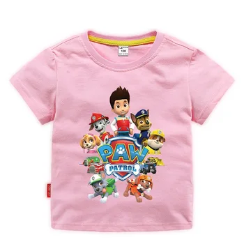 La pata de la Patrulla de la Nueva 2020 de las Niñas Ropa de Bebé de la Primavera Verano Transpirable de Algodón T-shirt para Niños de Manga Corta Traje de ropa de Niños