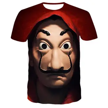 La película la Casa De Papel Camiseta 2020 La Casa De Papel Camiseta de los Hombres Divertido Berlín Impresión 3D de la camiseta para Hombre de la Ropa de Verano Tops camiseta