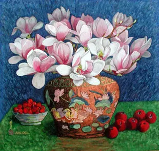 La pintura de Magnolia flores Vintage hechos a Mano de Costura del Bordado de BRICOLAJE de punto de Cruz, Kits de Manualidades 14CT Sin decoración del Hogar