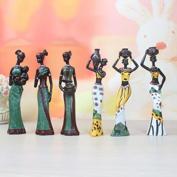 La Resina De La Parte Superior De La Mesa De África Figura Escultura Brillante Color Teñido En Pieza Central, La Casa Decorativos