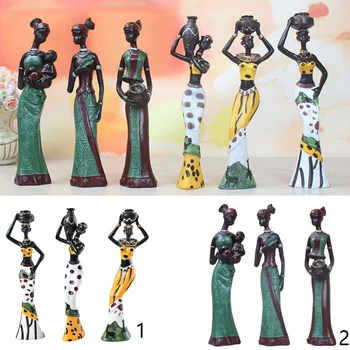 La Resina De La Parte Superior De La Mesa De África Figura Escultura Brillante Color Teñido En Pieza Central, La Casa Decorativos