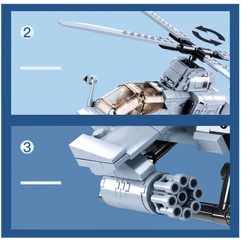 La serie militar de la II Guerra Mundial de estados UNIDOS de la Fuerza Aérea de Super AH-1Z Viper luchador de BRICOLAJE Modelo de Construcción de Bloques, Ladrillos Juguetes Regalos