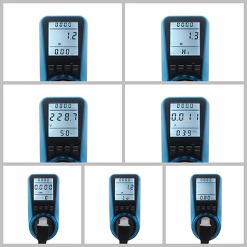 La UE Zócalo de Corriente Digital Voltímetro Medidor de Tiempo Vatios de Potencia de Energía Probador de Pantalla LCD con Retroiluminación AC230V, 50Hz