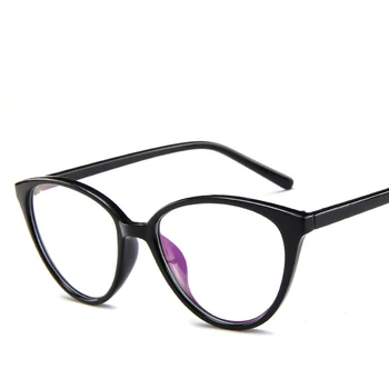 La vendimia de las Mujeres Espectáculo marco de Cristal Hembra lente transparente de la marca del diseñador de las Chicas nerd negro rojo Damas Ovales ópticos de gafas de marco