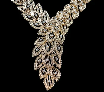 LAN PALACIO de áfrica conjuntos de joyas de fijación de color del color del oro de las señoras de cristal de la joyería de los pendientes del collar anillo de pulsera de envío libre