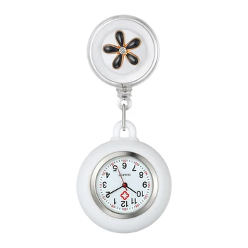 LANCARDO 2021 Moda Colgante Reloj Digital de Cuarzo Clip de Tipo FOB Enfermera Médico Reloj que Cuelga de la Enfermera Reloj de Flores Hermosas