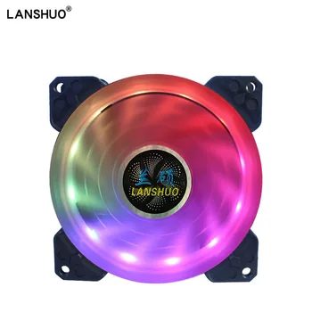 LANSHUO 90mm RGB Caso Ventilador Ultra Silencioso de 9 cm Silencioso Ventilador de Refrigeración del Ventilador de PC de la Computadora Ventiladores de 12V DC Chasis Radiador 2000RPM