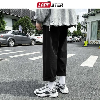 LAPPSTER los Hombres de color Caqui Japonés Streetwear Pantalones de Carga 2020 Overoles para Hombre Harajuku Pantalones de Carga coreano de Moda de la Vendimia de Corredores de Pantalones