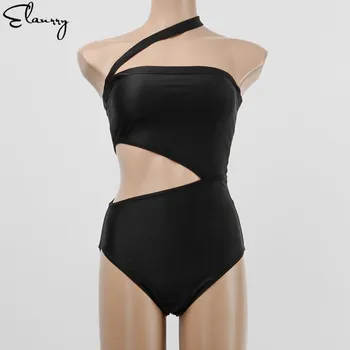Las mujeres de una sola pieza traje de baño negro sexy ropa de playa de verano de 2019 nuevo traje de baño acolchada vendaje monokini maillot de bain