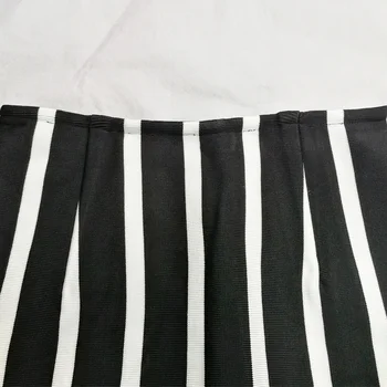 Las mujeres de Verano de Estilo Sexy de color Naranja Negro Blanco Rayas Mini Bodycon del Vendaje de la Falda de 2020 Diseñador de la Falda Lápiz Faldas 40cm