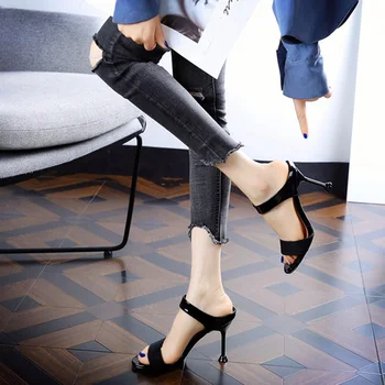 Las Mujeres De Verano Open Toe Sandalias De Las Diapositivas Femenino Deslizarse Sobre Malla De Aire Cómodo Zapatos De Tacón Alto Mujer Al Aire Libre Casual Zapatos De Las Señoras De 2021