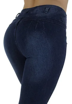 Las mujeres del Tramo de Mezclilla Skinny Vaqueros Slim Tope de Elevación Lápiz Pantalones de Cintura Alta Pantalones Vaqueros
