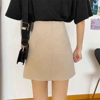 Las mujeres Faldas vendaje falda de corea falda Nueva 2020 Casual Negro Sexy Mini Traje de Algodón Plisado Falda de Encaje Hasta las Faldas Cortas 832j 15272