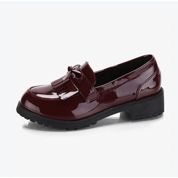 Las mujeres Oxford, Zapatos 2020 Nuevas de Primavera y Otoño de Bow-tie de la Borla de Cuero de la Pu Zapatos Planos Damas Resbalón en los Zapatos de Mujer Calzado Casual