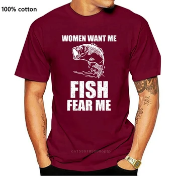 Las Mujeres Quieren De Mí, Pescado Miedo Me Peces Camiseta De Verano De Impresión Nuevo Hombre De Moda De Algodón De Impresión De Camiseta De Los Hombres Tops Camiseta De La Moda
