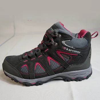 Las mujeres zapatos de senderismo de damas antideslizante de cuero genuino de caminar impermeable senderismo zapatos de niñas de montaña senderismo zapatillas Karrimor