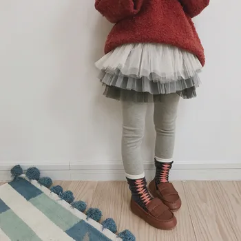 Las niñas casual gradiente de niños pantalones de otoño otoño coreano de algodón bebé niño niña ropa