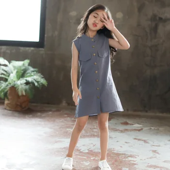 Las niñas de Verano Camisa de Conjuntos de 2021 Nueva Adolescentes de la Moda del Traje de Estilo Occidental de la Gasa de la Ropa de Camisa + Falda 2pcs Niños Ropa