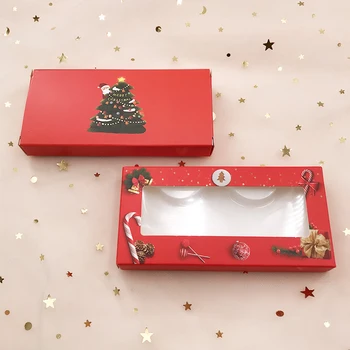 Las pestañas de la Caja de Regalo de Navidad Maquillaje Herramienta Rectángulo Lash Caso sin Pestañas FedEx Envío Rápido
