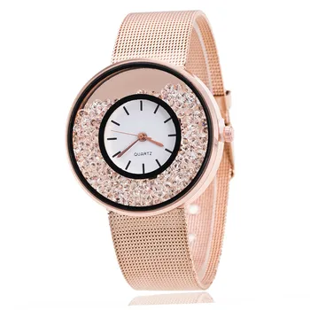 Las señoras de Plata de Acero Inoxidable Reloj de Cuarzo PINBO de Lujo de Diamantes de Oro de las Mujeres de los Relojes de la Marca Vestido de reloj de Pulsera Relogio del Reloj de las Mujeres 9578