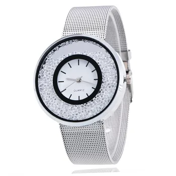 Las señoras de Plata de Acero Inoxidable Reloj de Cuarzo PINBO de Lujo de Diamantes de Oro de las Mujeres de los Relojes de la Marca Vestido de reloj de Pulsera Relogio del Reloj de las Mujeres