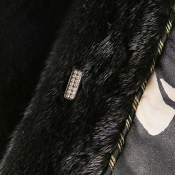 Lautaro Invierno largo negro caliente de espesor con un faldón de piel sintética capa de las mujeres de 2020 de manga larga de Ajuste y los brillos esponjosa capa Más el tamaño de la moda
