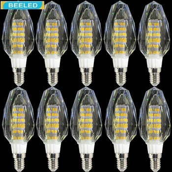 LED bombilla de la Lámpara 5W 7W 10Pcs/lot Blanco Cálido Blanco Frío E14 Alto Brillo 110V 220V de Iluminación de la Casa de Cristal Colgante de la luz