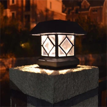 LED Columna de Faro Impermeable al aire libre de la Energía Solar Linterna de Luz de la Comunidad de Villa Luz al aire libre del Patio Pilar de la Puerta de la Luz Amurallada