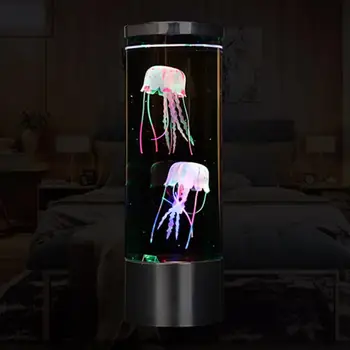 LED de Medusas de la Lámpara de Luz de la Noche USB Alimentado por Batería que cambia de Color Faro de Acuario Tanque de Medusas Casa Dormitorio Decoración
