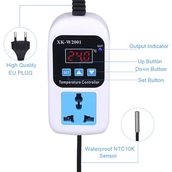 Led Digital Termómetro Controlador de Temperatura del Termostato de la Incubadora de Control del Microordenador de Retardo de Inicio Con Sonda de 110-220V 1500