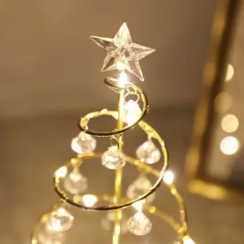 LED Espiral de Cristal Árbol de Navidad de la Lámpara Desplegable Luz de la Noche de Navidad, la Decoración del Hogar, de la Boda Decoración de Fiestas de Cumpleaños de los Niños Regalos