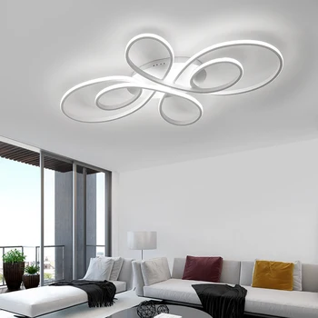 LED moderna lámpara de araña para la sala de estar dormitorio comedor sala de estudio blanco marrón de aluminio de techo iluminación de la lámpara de envío gratis 39884